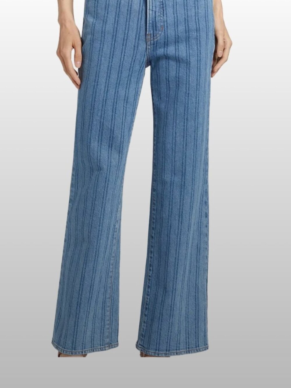 Veronica Beard Crosbie Striped Wide-Leg Jeans size 25